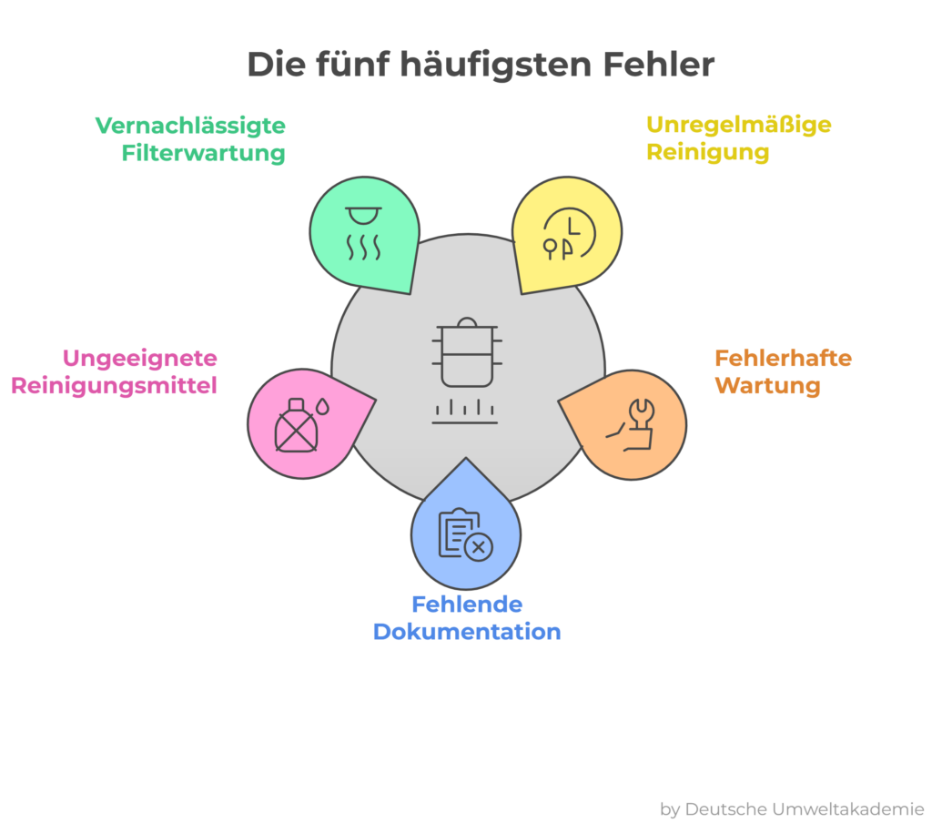 Grafik zur Visualisierung der fünf häufigsten Fehler.